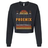 Phoenix Basketball Valley Oop City Arizona Retro Sunset Cropped Pullover Crew