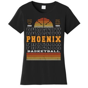 Phoenix Basketball Valley Oop City Arizona Retro Sunset Women's T-Shirt