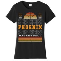 Phoenix Basketball Valley Oop City Arizona Retro Sunset Women's T-Shirt