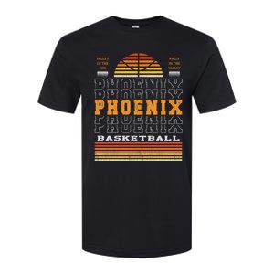 Phoenix Basketball Valley Oop City Arizona Retro Sunset Softstyle CVC T-Shirt