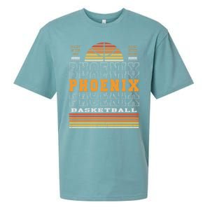 Phoenix Basketball Valley Oop City Arizona Retro Sunset Sueded Cloud Jersey T-Shirt