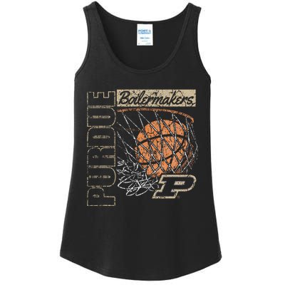 P.U.R.D.U.E Boilermakers Vintage Basketball 90s Black Ladies Essential Tank