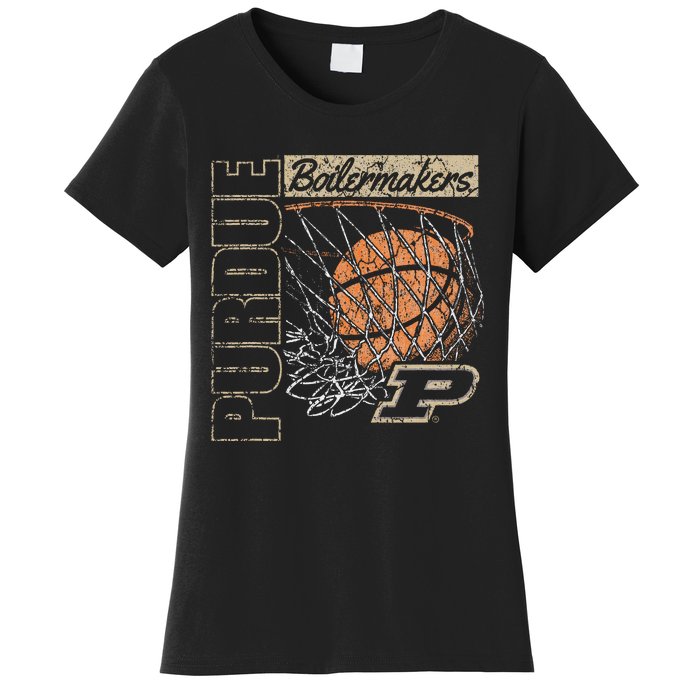 P.U.R.D.U.E Boilermakers Vintage Basketball 90s Black Women's T-Shirt