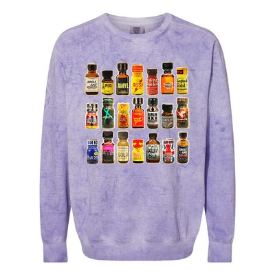 Poppers Bottles Vintage Gay Rush Jungle Juice Amyl Inhaler Colorblast Crewneck Sweatshirt