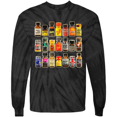 Poppers Bottles Vintage Gay Rush Jungle Juice Amyl Inhaler Tie-Dye Long Sleeve Shirt