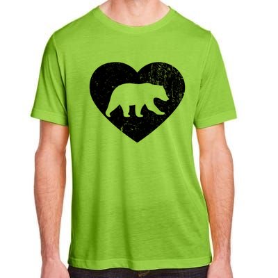 Polar Bear Vintage White Heart Animal Lover Valentines Day Gift Adult ChromaSoft Performance T-Shirt