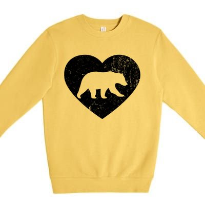 Polar Bear Vintage White Heart Animal Lover Valentines Day Gift Premium Crewneck Sweatshirt