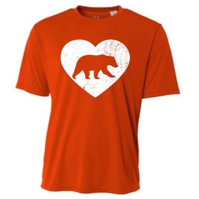 Polar Bear Vintage White Heart Animal Lover Valentines Day Gift Cooling Performance Crew T-Shirt