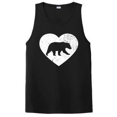 Polar Bear Vintage White Heart Animal Lover Valentines Day Gift PosiCharge Competitor Tank