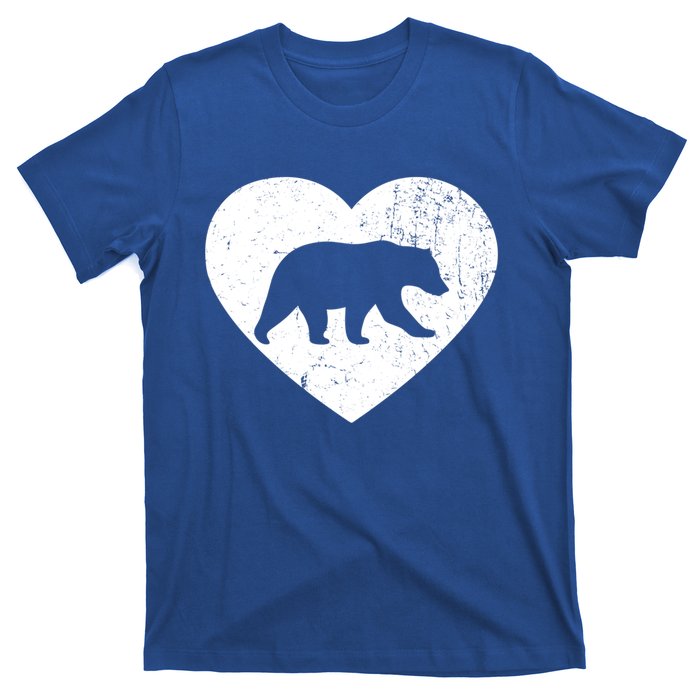 Polar Bear Vintage White Heart Animal Lover Valentines Day Gift T-Shirt