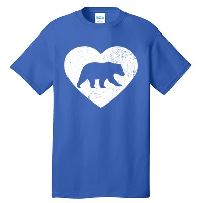 Polar Bear Vintage White Heart Animal Lover Valentines Day Gift Tall T-Shirt