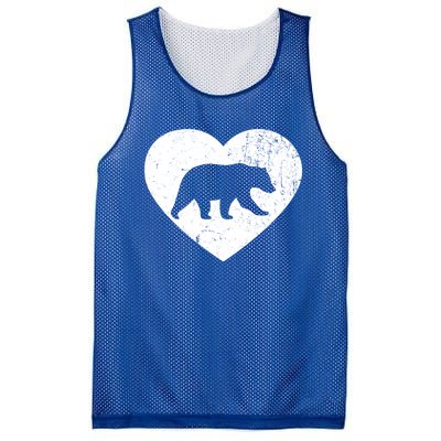 Polar Bear Vintage White Heart Animal Lover Valentines Day Gift Mesh Reversible Basketball Jersey Tank