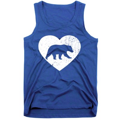 Polar Bear Vintage White Heart Animal Lover Valentines Day Gift Tank Top