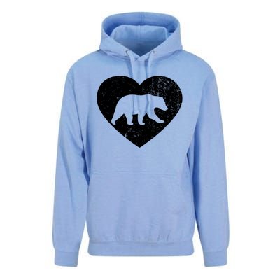 Polar Bear Vintage White Heart Animal Lover Valentines Day Gift Unisex Surf Hoodie