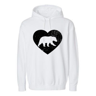 Polar Bear Vintage White Heart Animal Lover Valentines Day Gift Garment-Dyed Fleece Hoodie