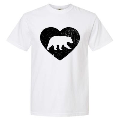 Polar Bear Vintage White Heart Animal Lover Valentines Day Gift Garment-Dyed Heavyweight T-Shirt