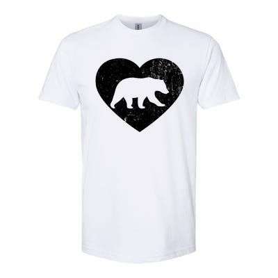 Polar Bear Vintage White Heart Animal Lover Valentines Day Gift Softstyle CVC T-Shirt