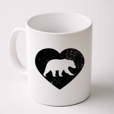 Polar Bear Vintage White Heart Animal Lover Valentines Day Gift Coffee Mug