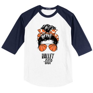 Phoenix Basketball Valley Oop Messy Bun Sun Basketball Fan Baseball Sleeve Shirt