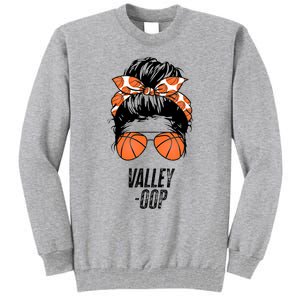 Phoenix Basketball Valley Oop Messy Bun Sun Basketball Fan Tall Sweatshirt