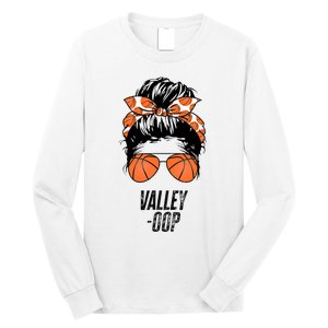 Phoenix Basketball Valley Oop Messy Bun Sun Basketball Fan Long Sleeve Shirt