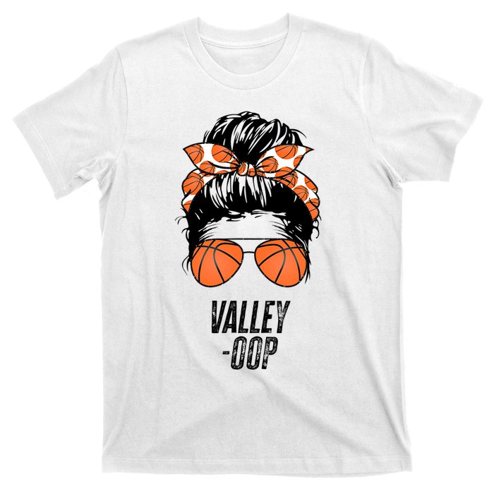 Phoenix Basketball Valley Oop Messy Bun Sun Basketball Fan T-Shirt