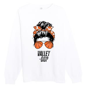 Phoenix Basketball Valley Oop Messy Bun Sun Basketball Fan Premium Crewneck Sweatshirt