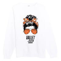 Phoenix Basketball Valley Oop Messy Bun Sun Basketball Fan Premium Crewneck Sweatshirt