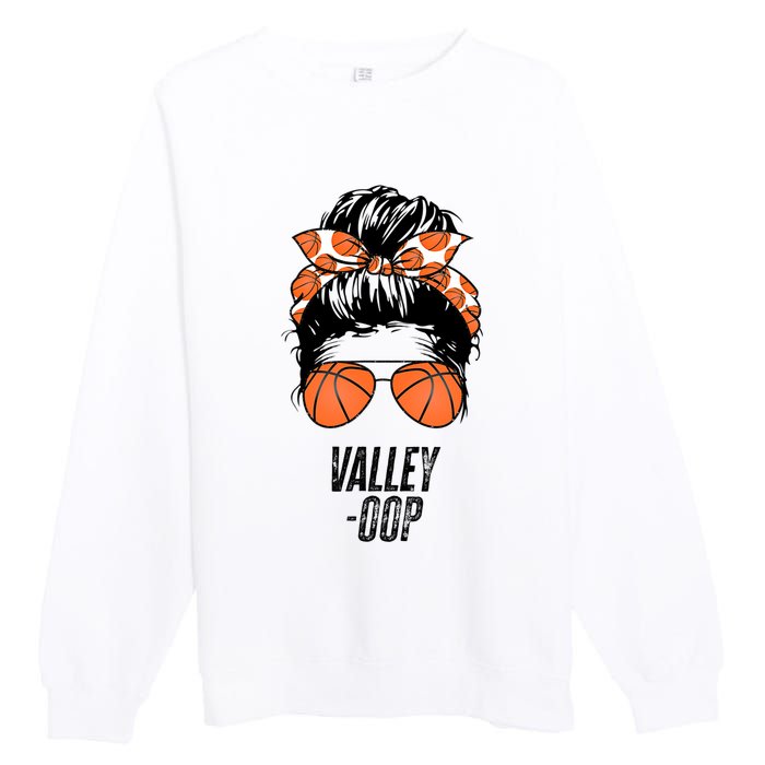 Phoenix Basketball Valley Oop Messy Bun Sun Basketball Fan Premium Crewneck Sweatshirt