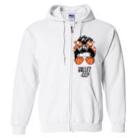 Phoenix Basketball Valley Oop Messy Bun Sun Basketball Fan Full Zip Hoodie