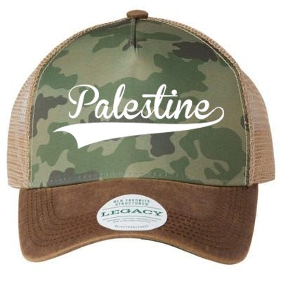 Palestine Baseball Vintage Retro Font Legacy Tie Dye Trucker Hat