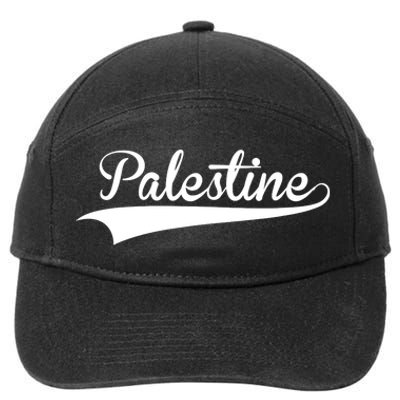 Palestine Baseball Vintage Retro Font 7-Panel Snapback Hat