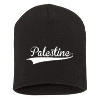 Palestine Baseball Vintage Retro Font Short Acrylic Beanie