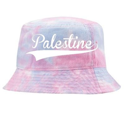 Palestine Baseball Vintage Retro Font Tie-Dyed Bucket Hat