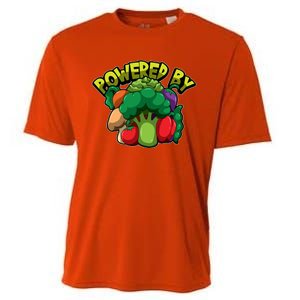 Powered By Vegetables Gift Strong Vegan Life Funny Gift Cooling Performance Crew T-Shirt