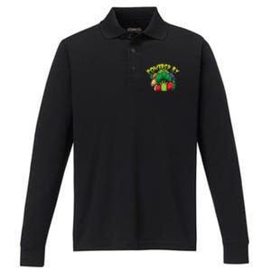 Powered By Vegetables Gift Strong Vegan Life Funny Gift Performance Long Sleeve Polo