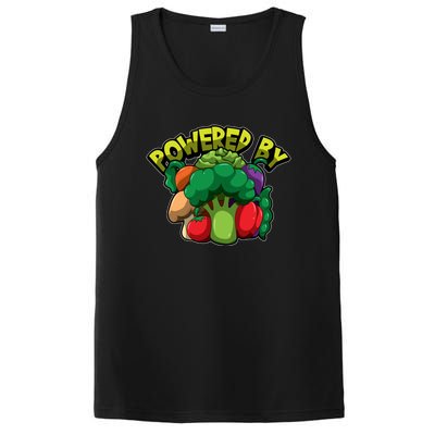 Powered By Vegetables Gift Strong Vegan Life Funny Gift PosiCharge Competitor Tank