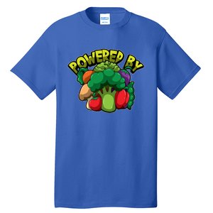 Powered By Vegetables Gift Strong Vegan Life Funny Gift Tall T-Shirt