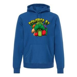 Powered By Vegetables Gift Strong Vegan Life Funny Gift Premium Hoodie