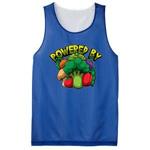 Powered By Vegetables Gift Strong Vegan Life Funny Gift Mesh Reversible Basketball Jersey Tank