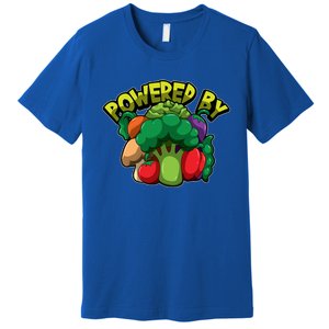 Powered By Vegetables Gift Strong Vegan Life Funny Gift Premium T-Shirt