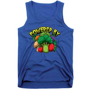 Powered By Vegetables Gift Strong Vegan Life Funny Gift Tank Top