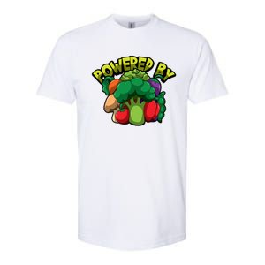 Powered By Vegetables Gift Strong Vegan Life Funny Gift Softstyle CVC T-Shirt