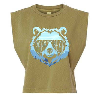 Papa Bear Vintage Graphic Gift Garment-Dyed Women's Muscle Tee