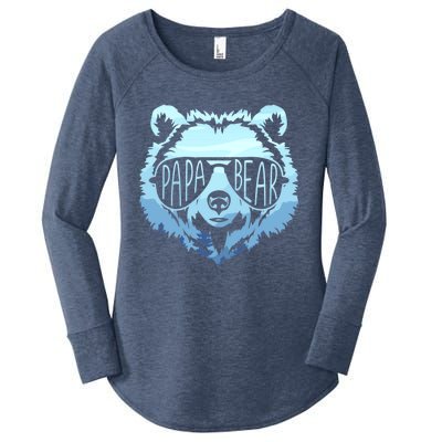 Papa Bear Vintage Graphic Gift Women's Perfect Tri Tunic Long Sleeve Shirt