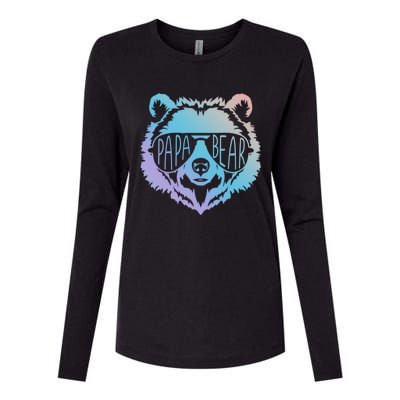 Papa Bear Vintage Graphic Gift Womens Cotton Relaxed Long Sleeve T-Shirt