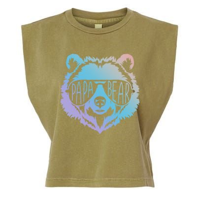 Papa Bear Vintage Graphic Gift Garment-Dyed Women's Muscle Tee