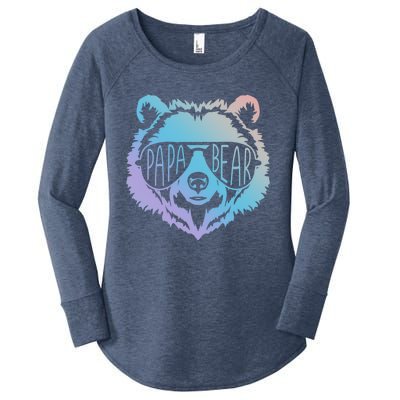 Papa Bear Vintage Graphic Gift Women's Perfect Tri Tunic Long Sleeve Shirt