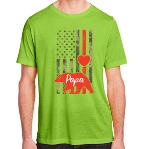 Papa Bear Valentines Day American Flag Camo Family Matching Funny Gift Adult ChromaSoft Performance T-Shirt