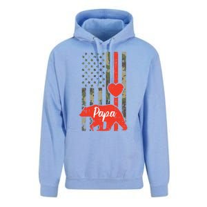 Papa Bear Valentines Day American Flag Camo Family Matching Funny Gift Unisex Surf Hoodie